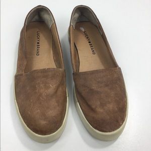 Lucky brand brown slip on shoes Sz 8